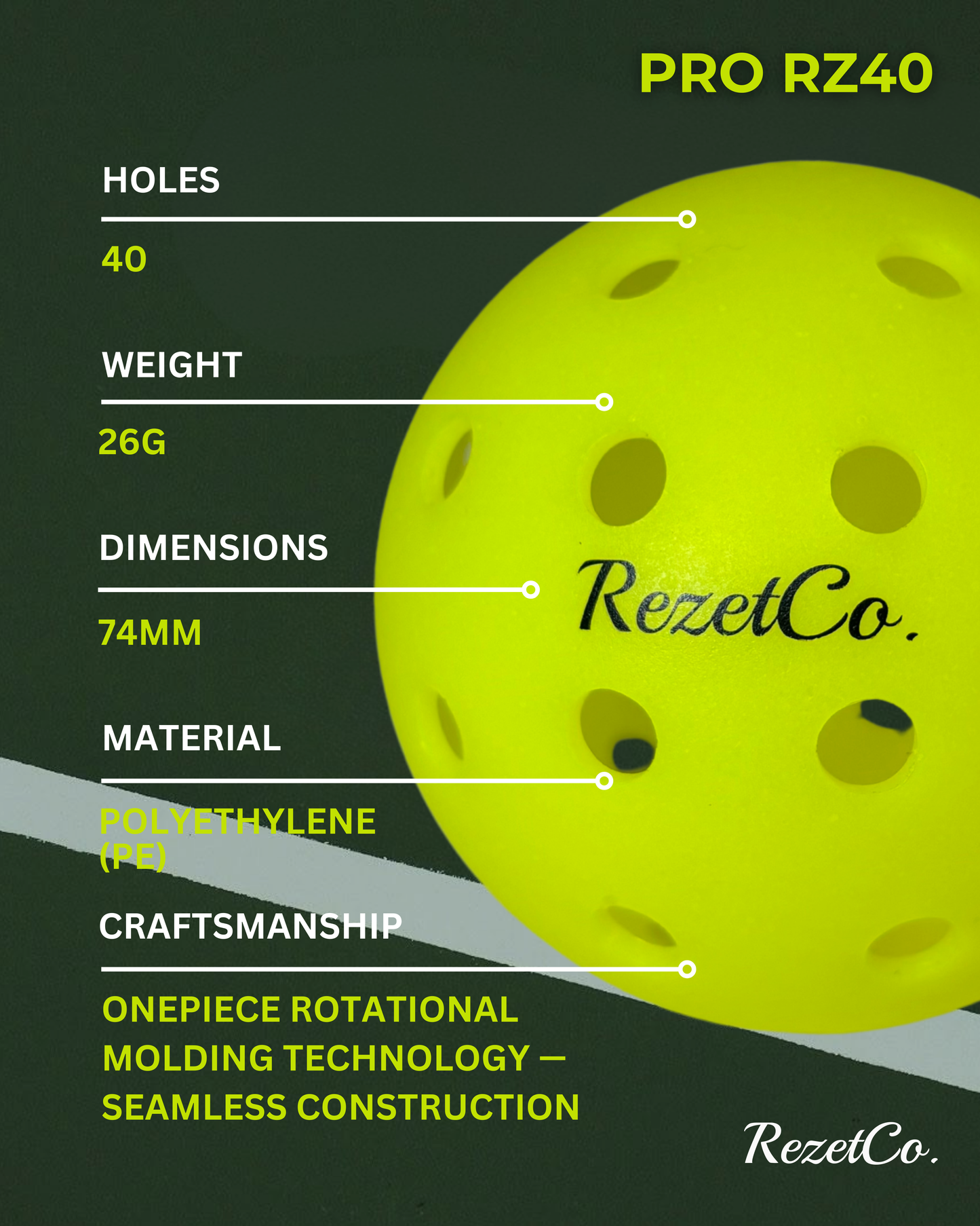 PRO RZ40 Pickleball